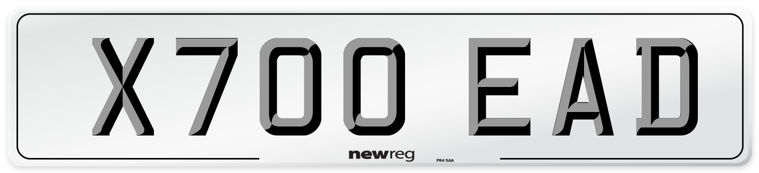 X700 EAD Number Plate from New Reg